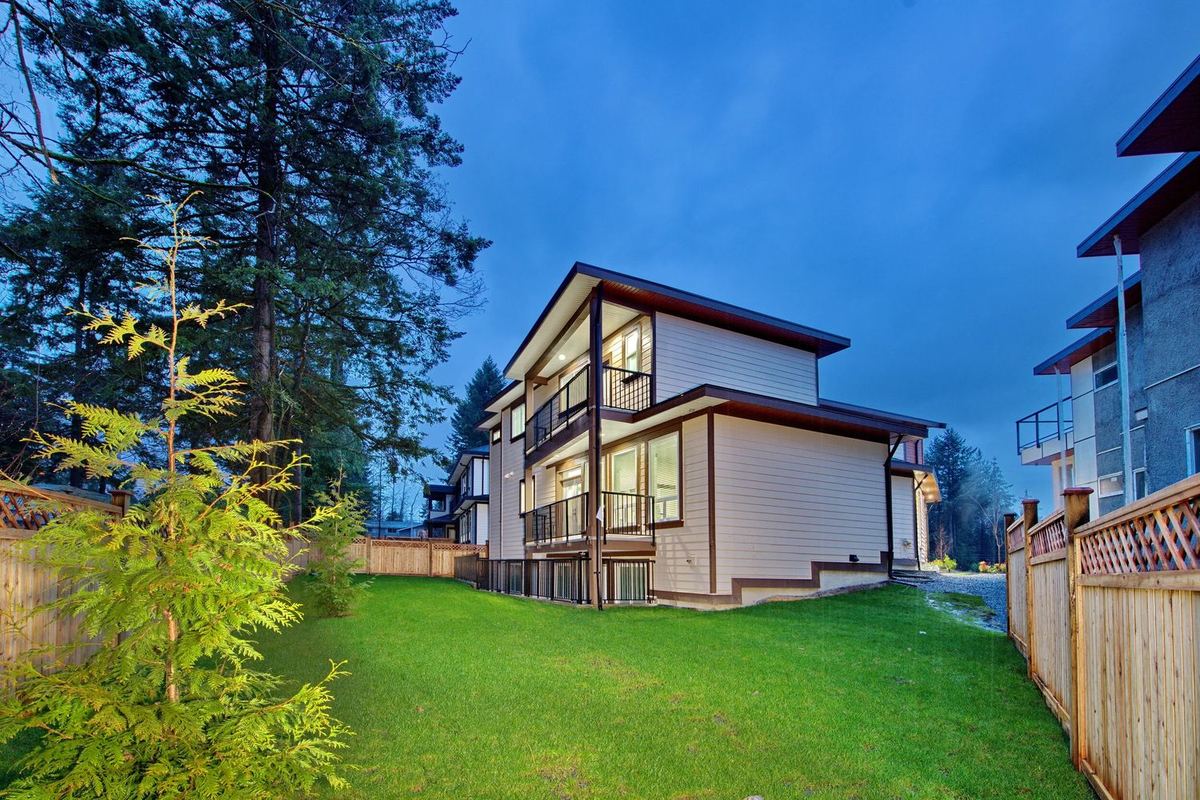 Custom home at dusk